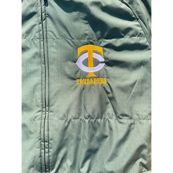 MAJESTIC Crusaders‎ Puffer Jacket Winter Coat Full Zip Men Green/Yellow SZ. 2XL - Picture 3 of 7